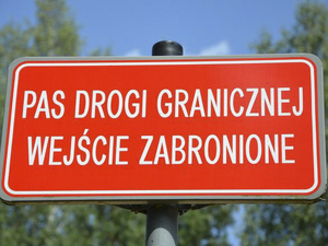 tablica informacyjna pas drogi granicznej 