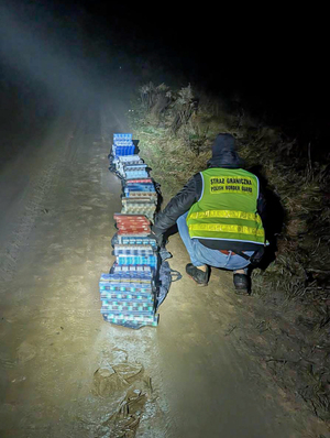 funkcjonariusze Straży Granicznej znaleźli papierosy na łące funkcjonariusze Straży Granicznej znaleźli papierosy na łące