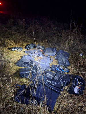 funkcjonariusze Straży Granicznej znaleźli papierosy na łące funkcjonariusze Straży Granicznej znaleźli papierosy na łące