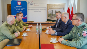 Spotkanie podsumowujące współpracę Warmińsko-Mazurskiego Oddziału Straży Granicznej i Izby Administracji Skarbowej Spotkanie podsumowujące współpracę Warmińsko-Mazurskiego Oddziału Straży Granicznej i Izby Administracji Skarbowej