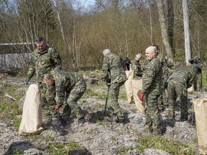 funkcjonariusze z Warmińsko-Mazurskiego Oddziału Straży Granicznej podczas sadzenia lasu funkcjonariusze z Warmińsko-Mazurskiego Oddziału Straży Granicznej podczas sadzenia lasu