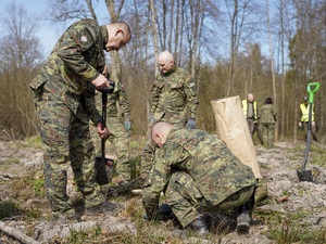 Zastępca Komendanta Warmińsko-Mazurskiego Oddziału Straży Granicznej płk SG Rafał Grzejszczak wraz z funkcjonariuszem sadzą drzewa Zastępca Komendanta Warmińsko-Mazurskiego Oddziału Straży Granicznej płk SG Rafał Grzejszczak wraz z funkcjonariuszem sadzą drzewa